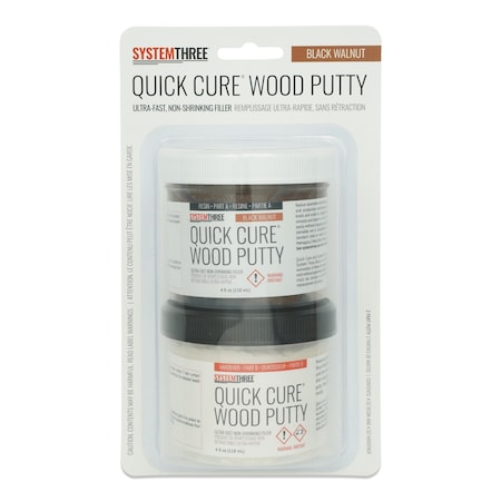 System Three Resins Quick Cure Putty, Black Walnut, 8-oz Kit 1025K10
